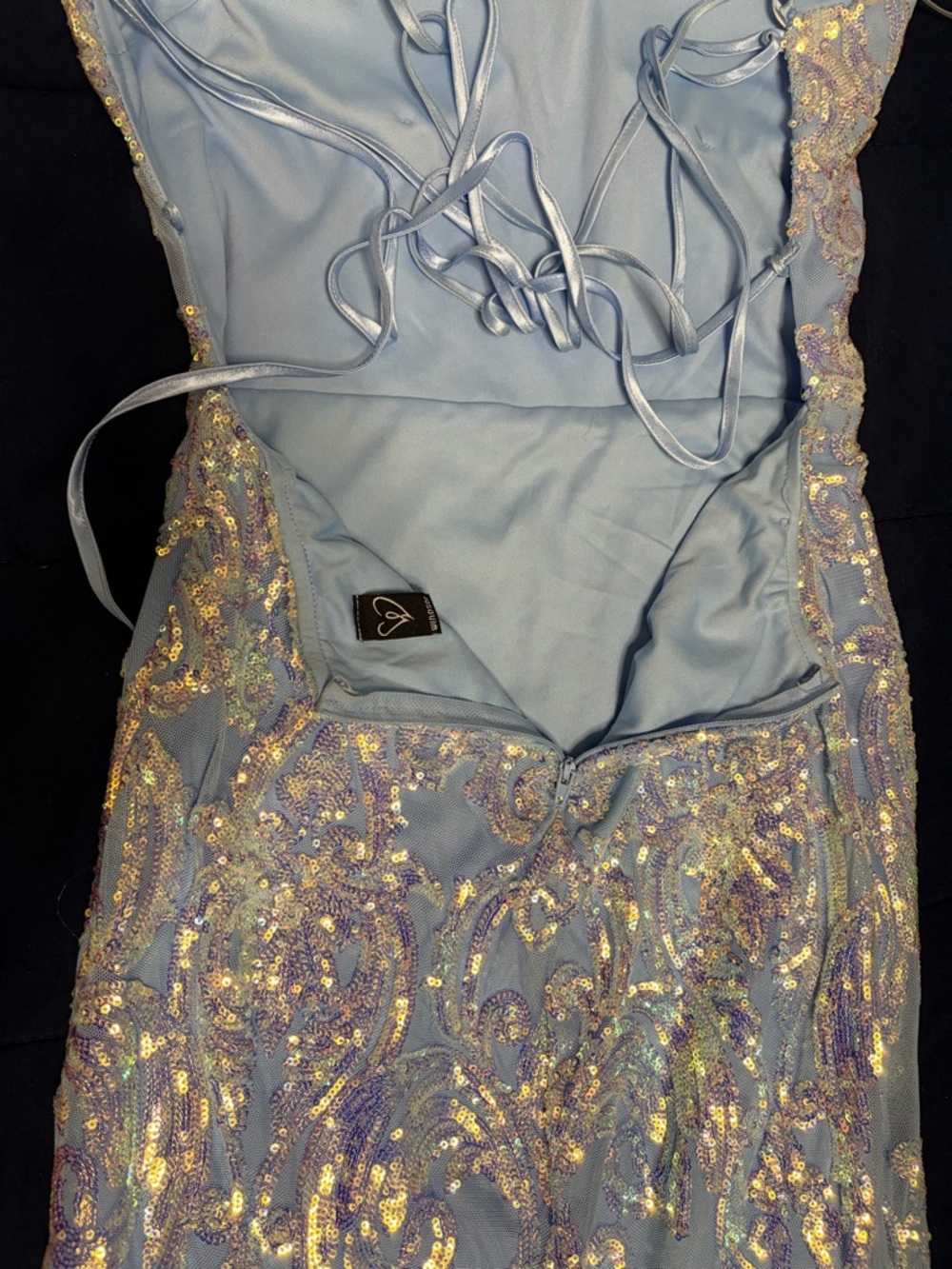 Windsor Ivory Sequin Lace Prom Dress - Picture 3 of 6